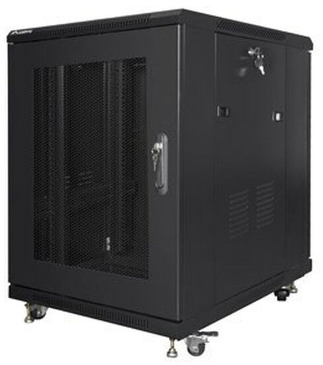 LANBERG 19" 15U 600x800 freist. perfor. Tür (FlatPack) sw (Speditionsversand)