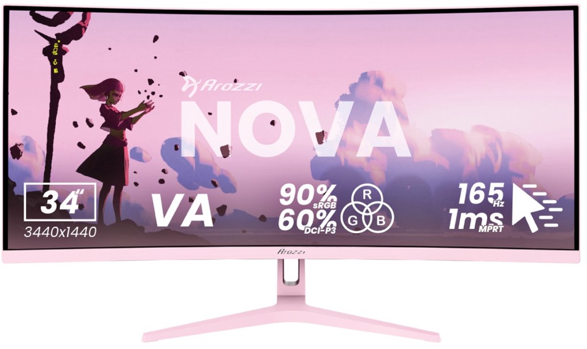 Arozzi TFT Nova 34" VA 165Hz curved pink