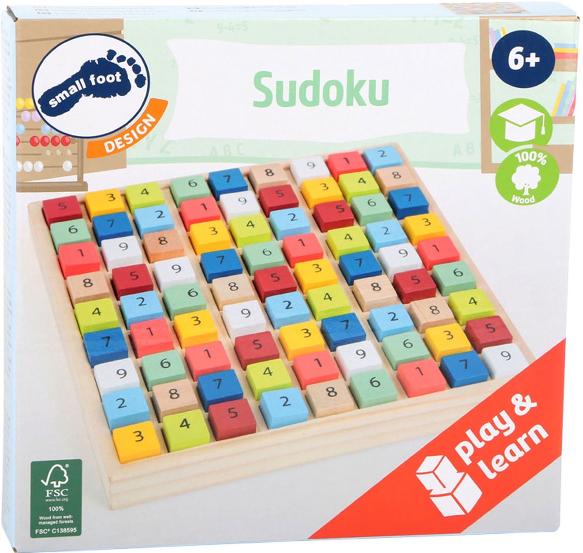 Small Foot - Wooden Sudoku Game Color 82pcs.