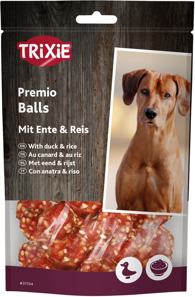 Trixie Hundgodis Premio Köttbullar med anka & ris 80g