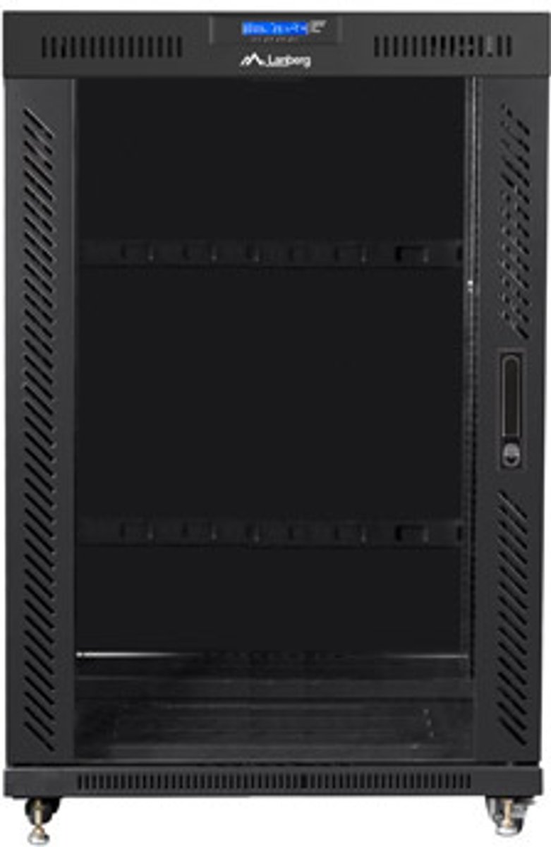Lanberg FF01 series - rack - 800 x 1000 flat pack with glass door LCD - 22U