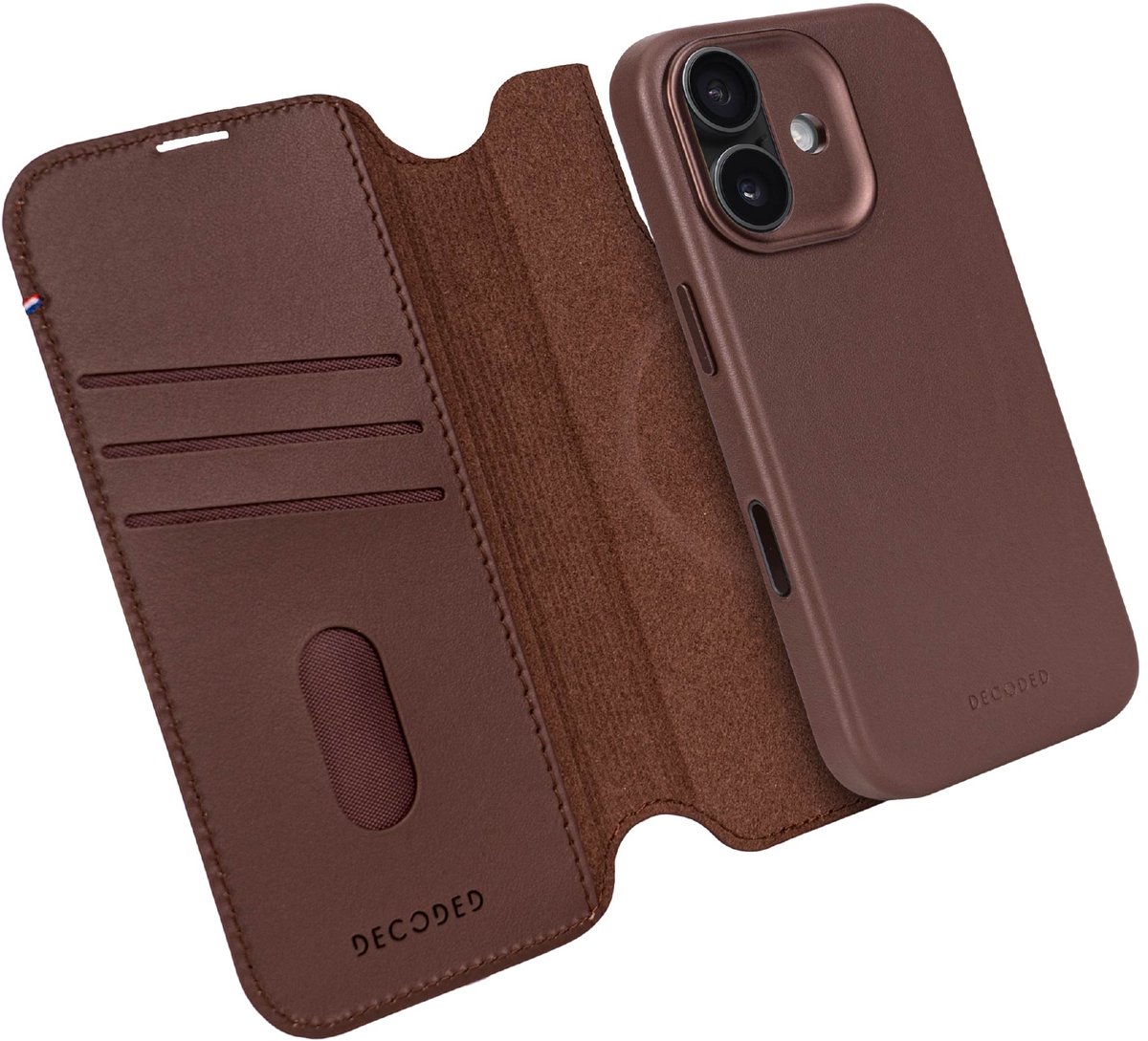 Decoded - Leather Detachable Wallet for iPhone 17 - Chocolat Brown