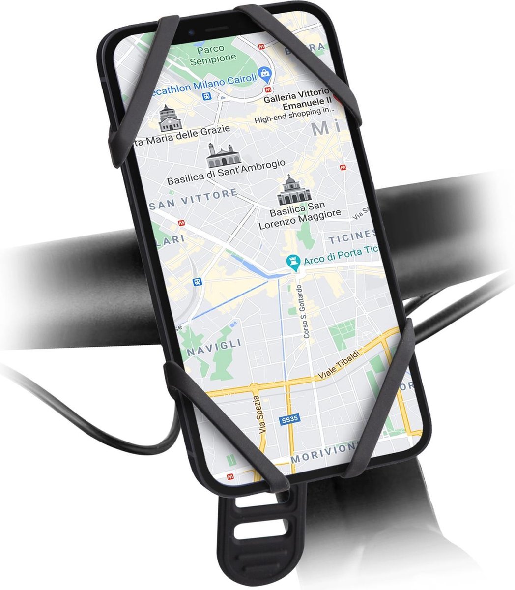 SBS E-GO Mobilhållare i silikon för cykel eller el-scooter - Svart