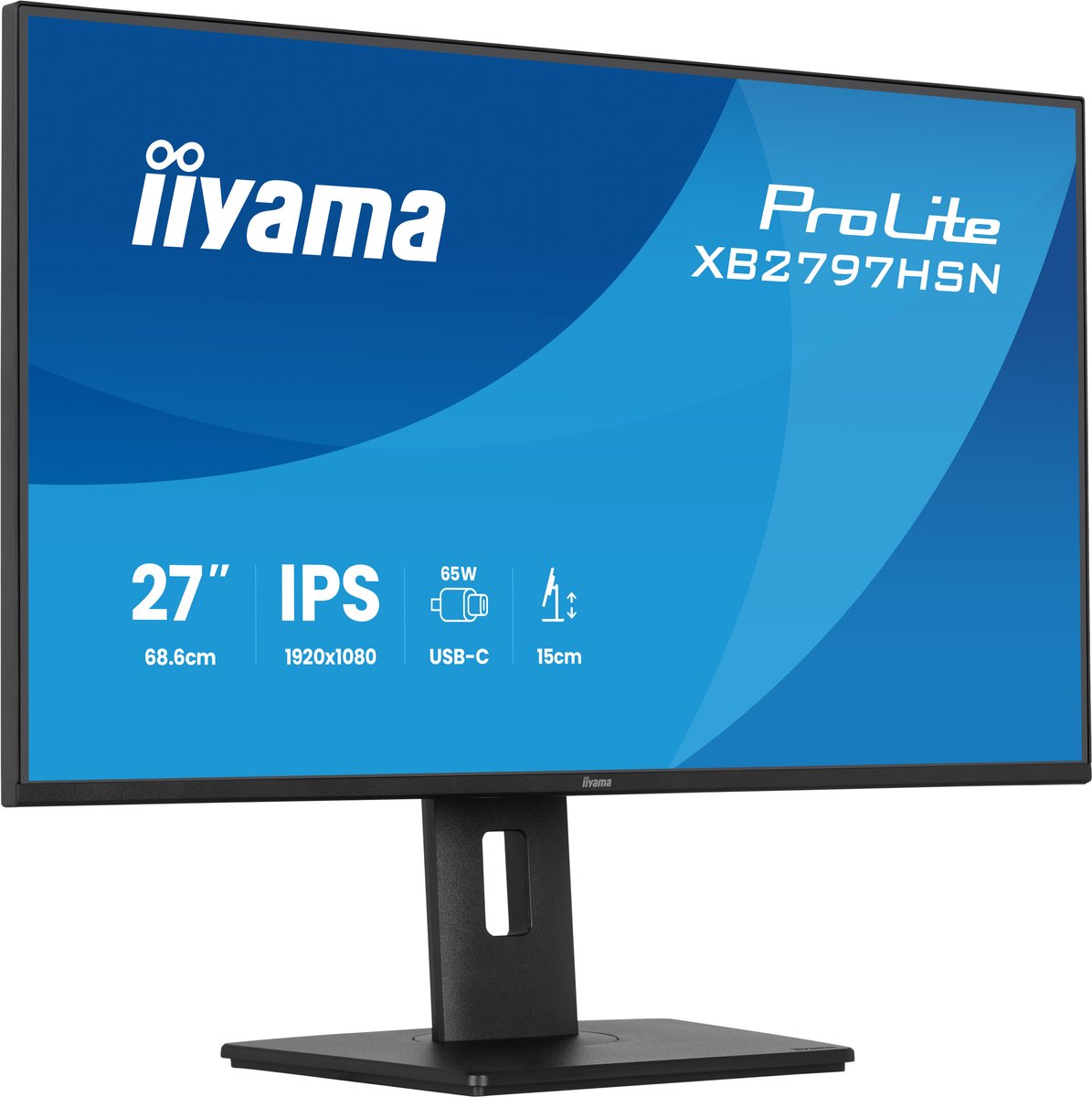 27" iiyama ProLite XB2797HSN - 1920x1080 (FHD) - 100Hz - IPS - 65W USB-C