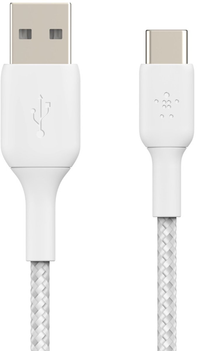 Belkin BoostCharge USB-A to USB-C Cable - Braided - 2m - White