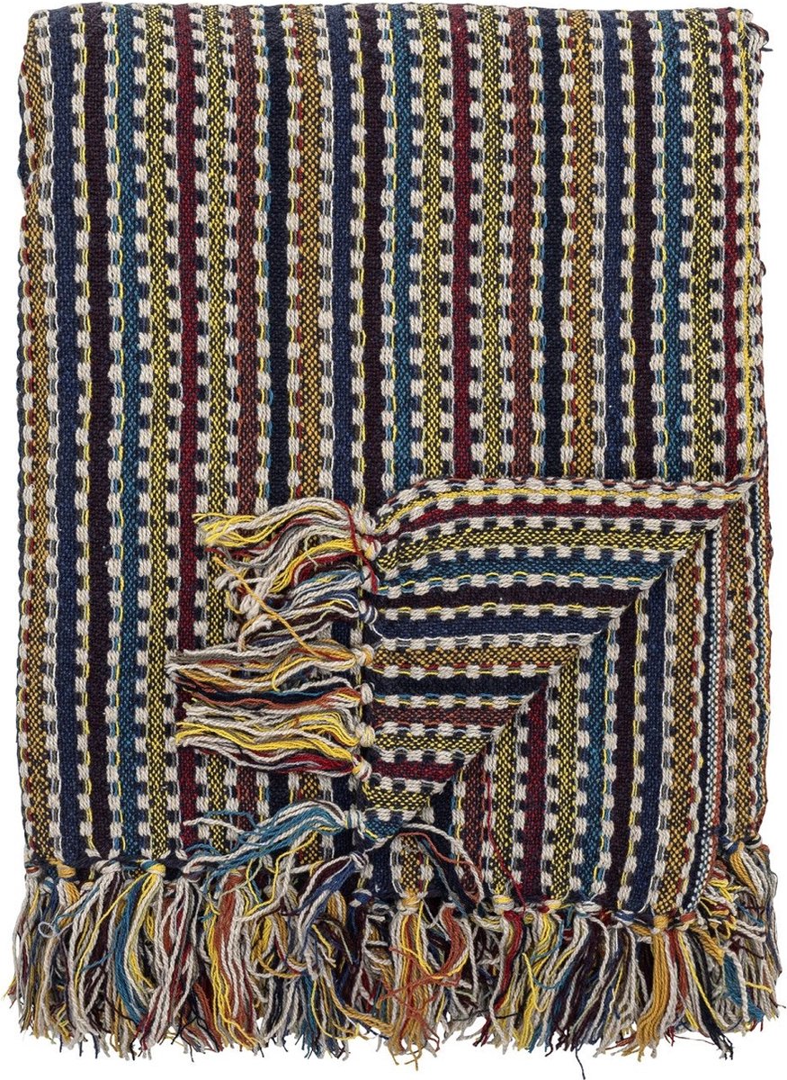 Bloomingville - Lazzario Plaid - Cotton - 160x130 cm - Blue