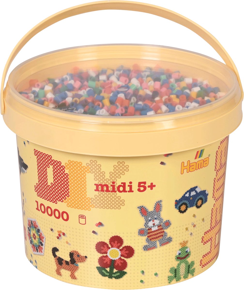 Hama Midi Ironing Beads in Bucket 10.000 pcs.