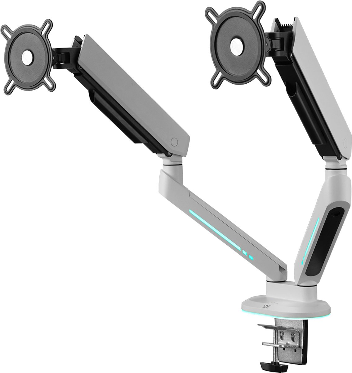 ONEFORALL Experience Gaming Monitor Arm - Dual - RGB - White