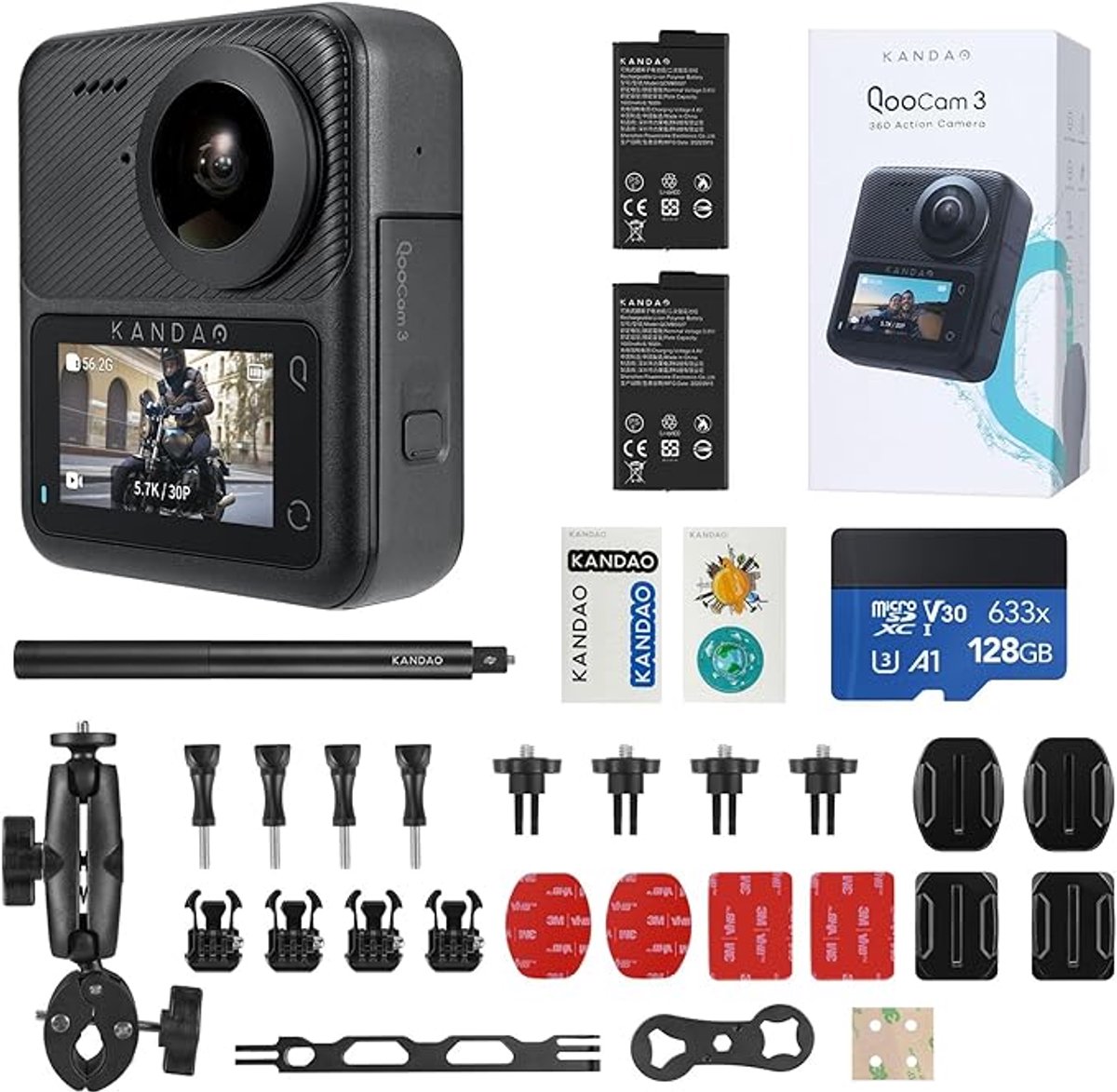 Kandao QooCam 3 360 Motorcycle Combo