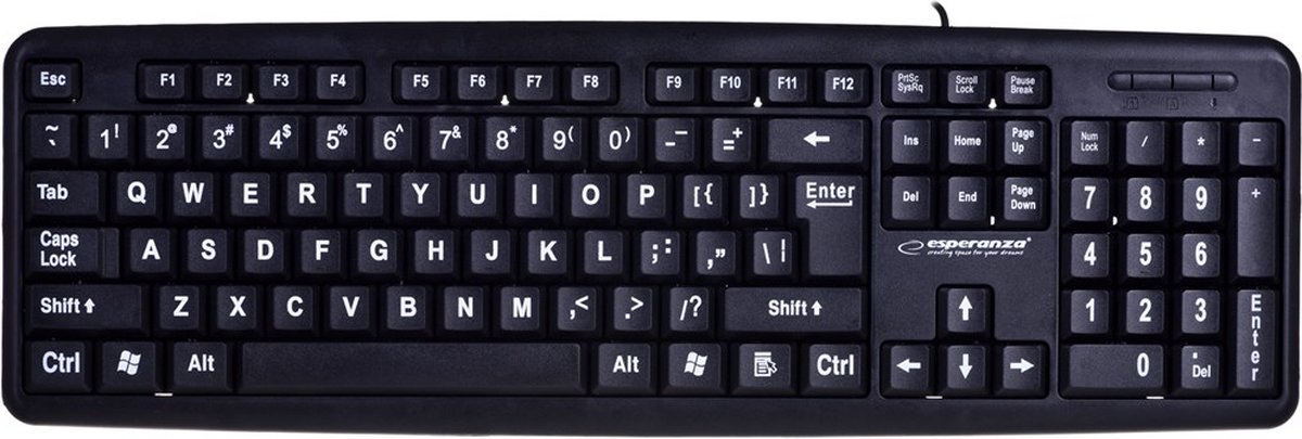 Esperanza USB KEYBOARD WITH CAPITAL LETTERS FLORIDA - Tangentbord - Svart