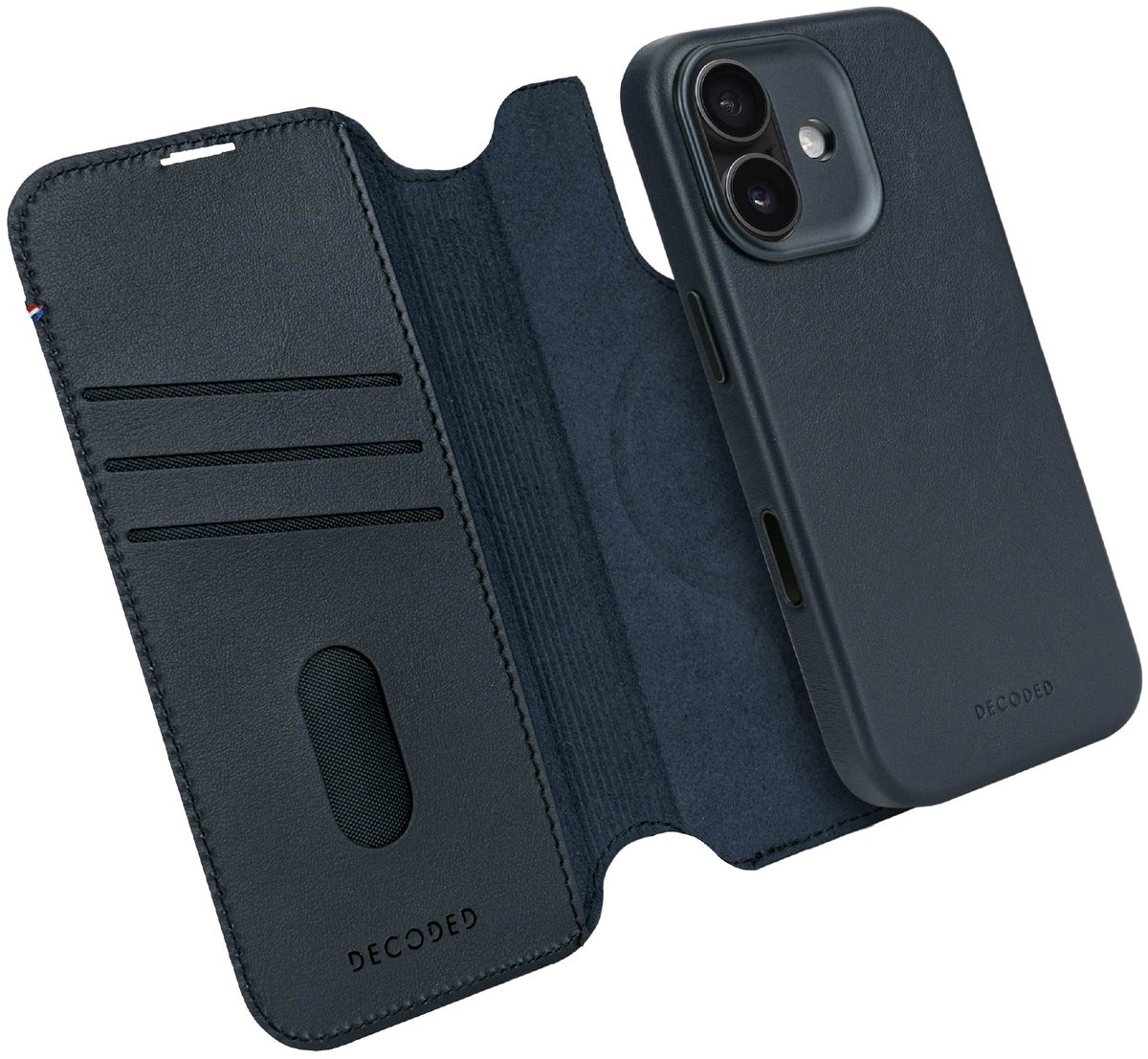 Decoded Leather Detachable Wallet Iphone 17 Marinblå