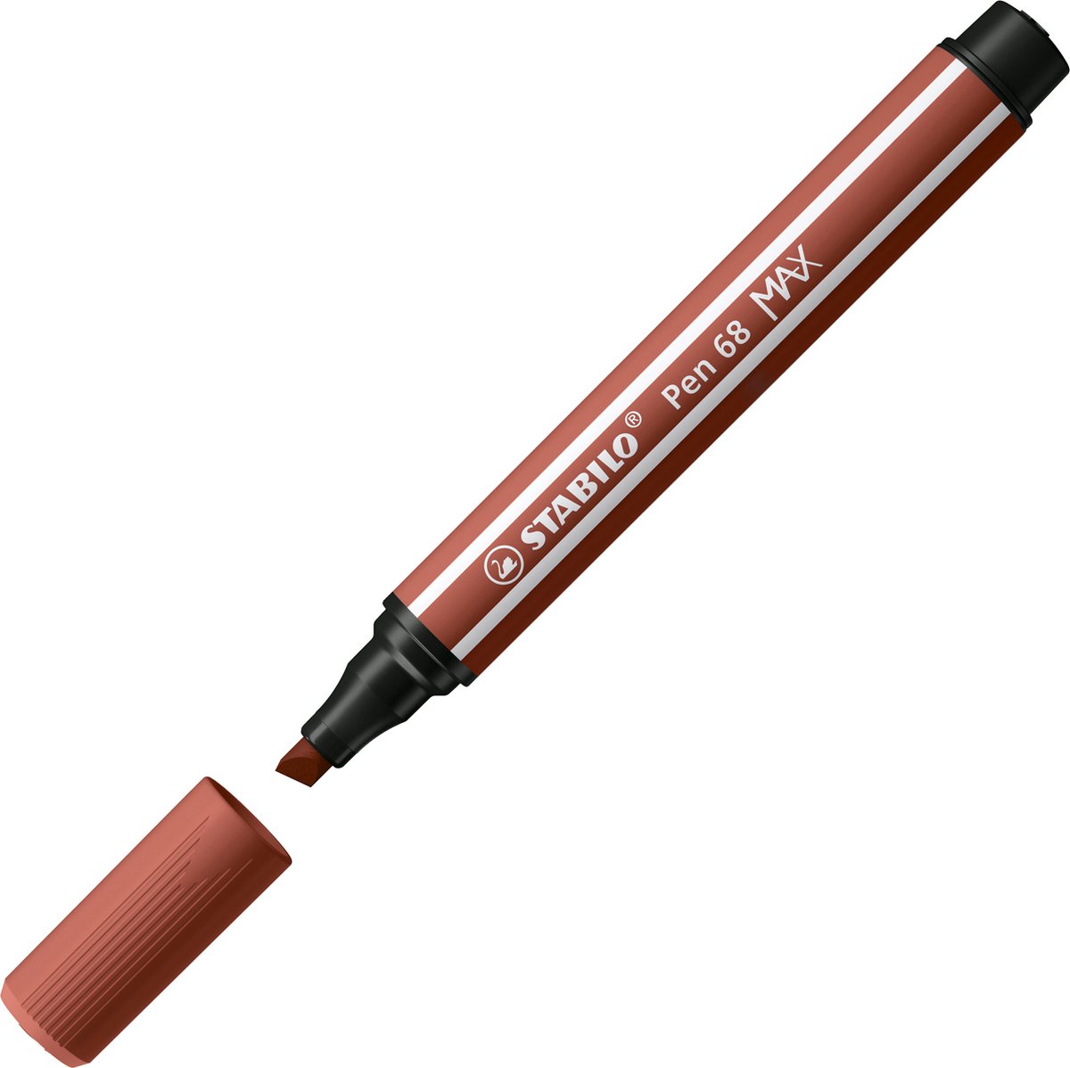 STABILO Pen 68 MAX - Fibre-tip Pen with Thick Chisel Tip - Sienna