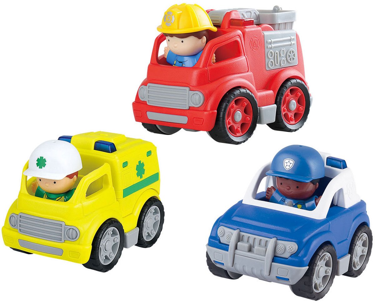 PLAY - Emergency Vehicles with Figures Playset 6pcs