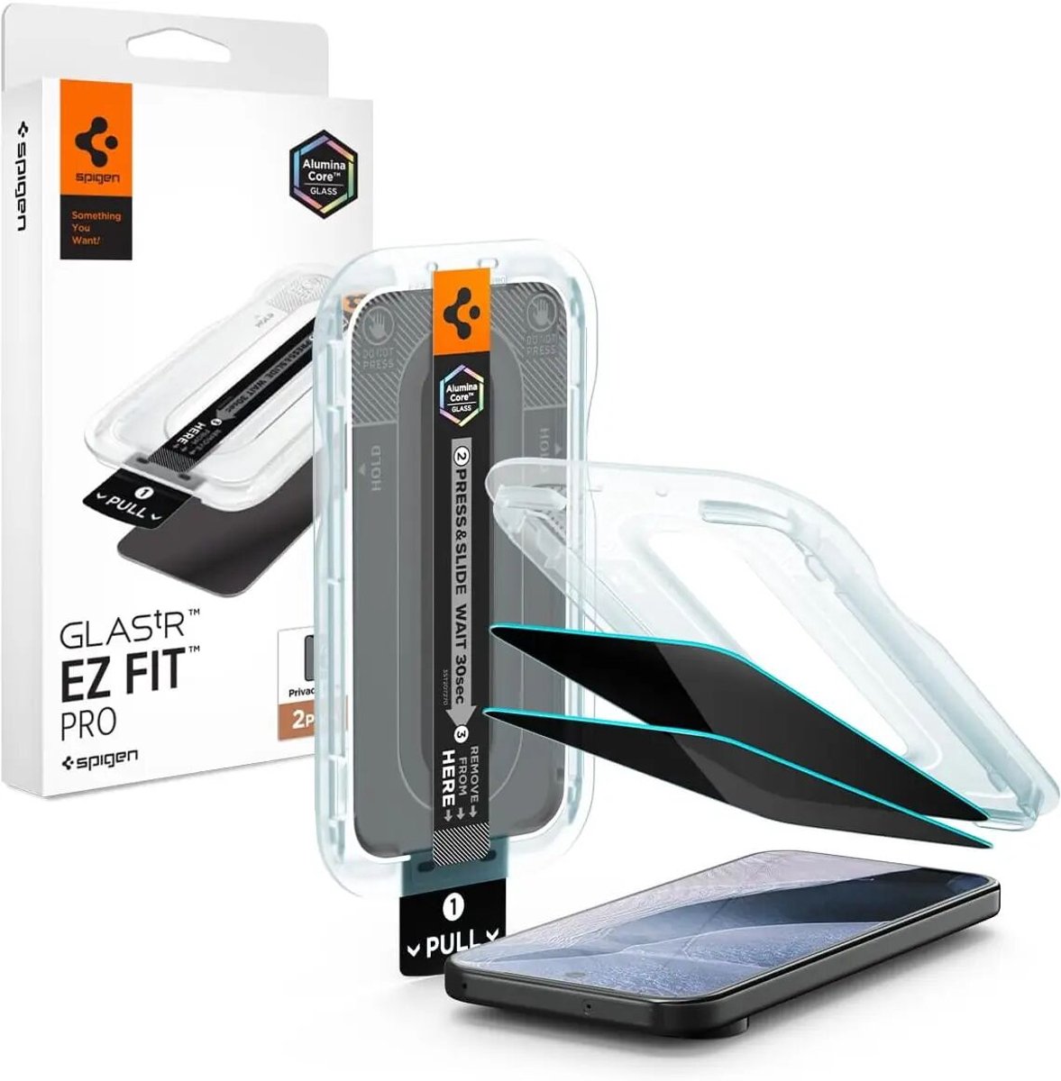 Spigen Glass tR EZ Fit Pro (Privacy) 2 Pack - Google Pixel 11 Pro/10 Pro/9 Pro/9