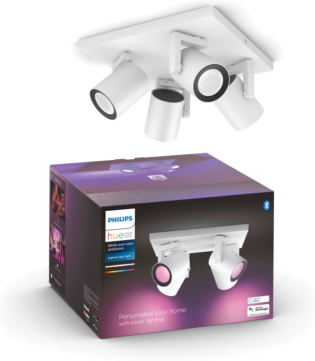 Philips Hue Argenta Plate/Spiral 4x5.7W - White