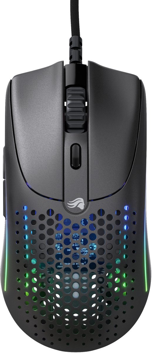 Glorious Modell O 2 - Mattsvart - Gamingmus - Optic - 6 knappar - Svart med RGB ljus