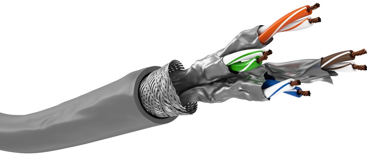 Pro CAT 6a network cable S/FTP (PiMF) grey 100 m - Grå - 100m