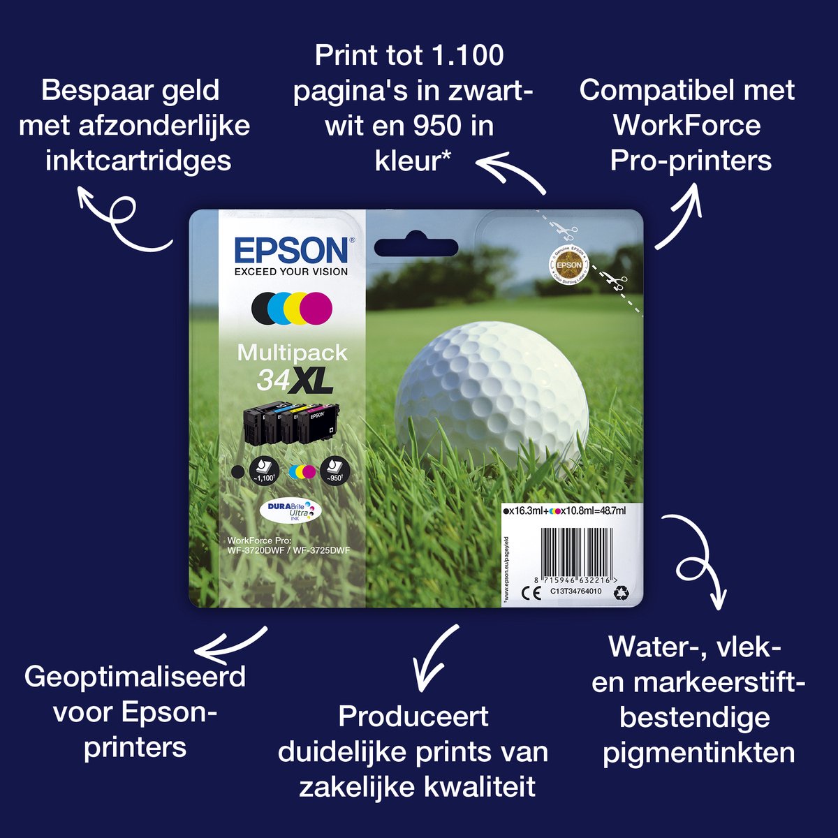 Epson 34XL - XL - sort - original - blækpatron