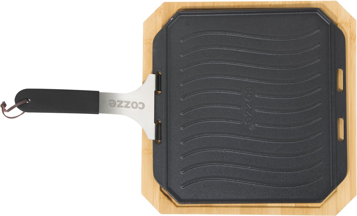 cozze ® vändbar gjutjärnspanna med underlägg 330 x 330 mm.