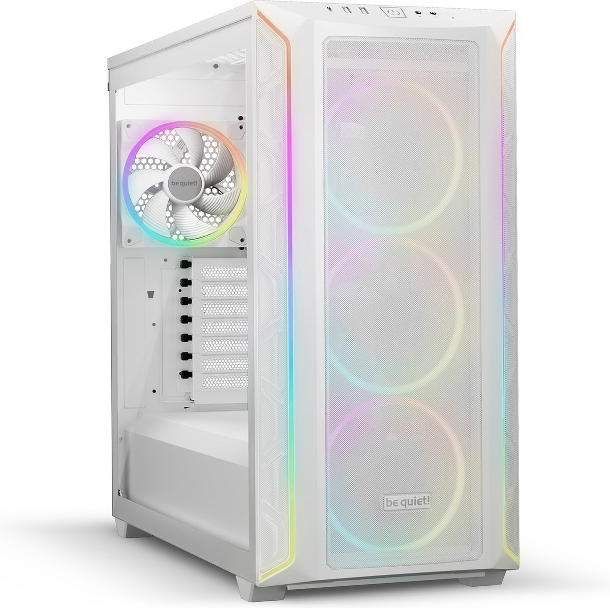 BeQuiet Shadow Base 800 FX White Midi-Tower PC Case Bianco illuminazione integrata, finestra laterale, installazione hard disk senza utensili, 4 ventole LED