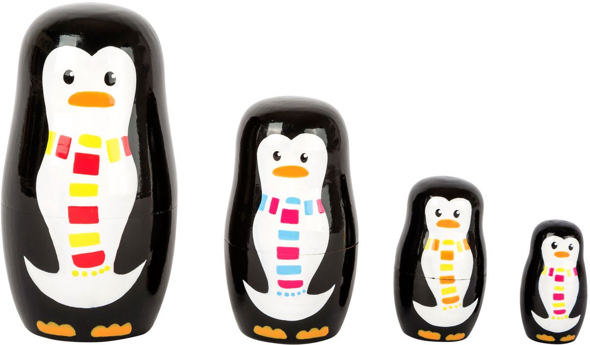 Small Foot - Wooden Matryoshka Dolls Penguin Family