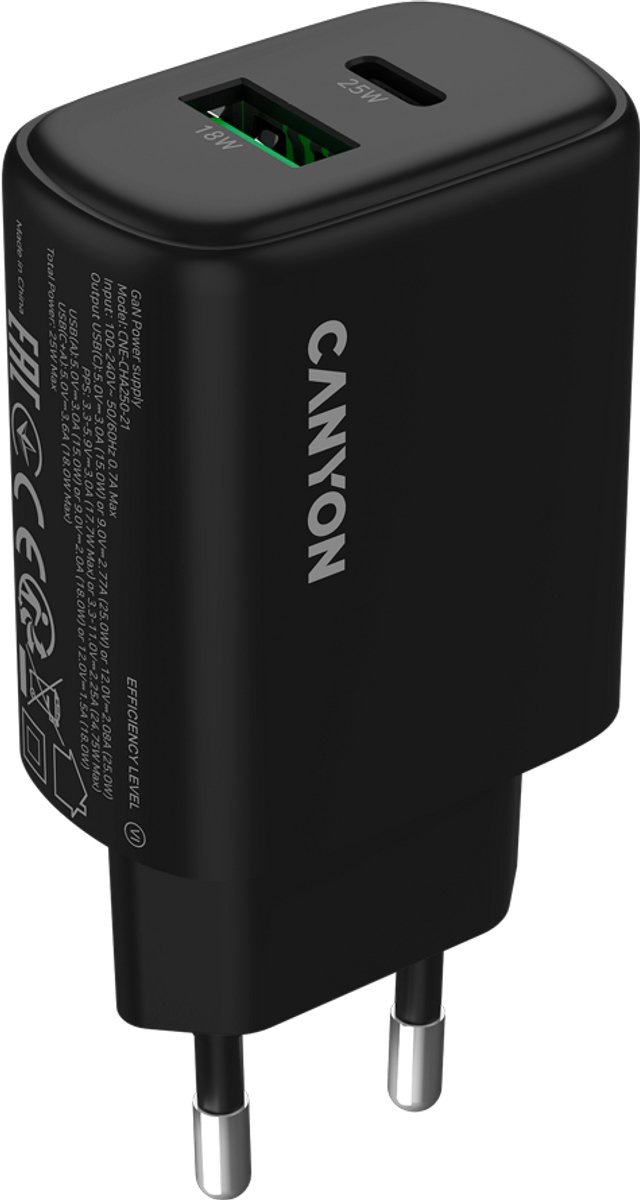 Canyon OnCharge 250 25W PD Laddare, Svart