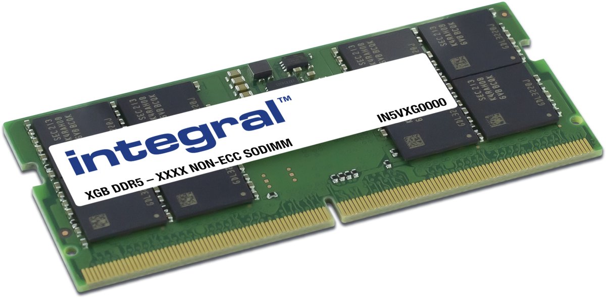 Barrette mémoire 16Go SODIMM DDR5 Integral 5600Mhz (Vert) #1POURCENT