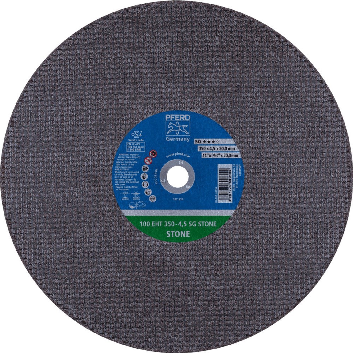 PFERD TOOLS 100 EHT 350-4,5 SG STONE/20,0 61629520 Separationspår rakt 350 mm 20 mm 10 st