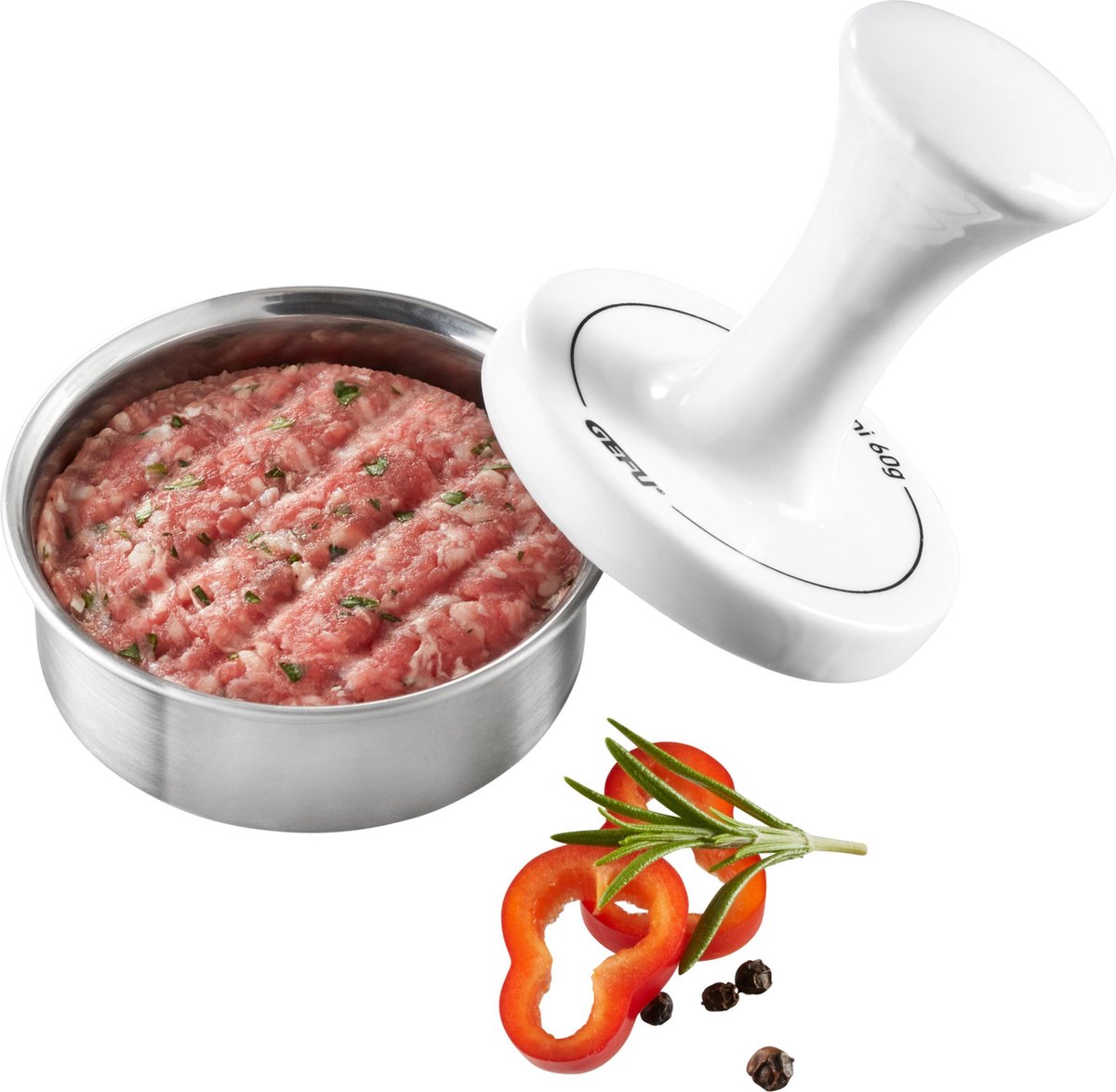 GEFU Minibiff-form stål/porslin Ø7,8cm SPARK