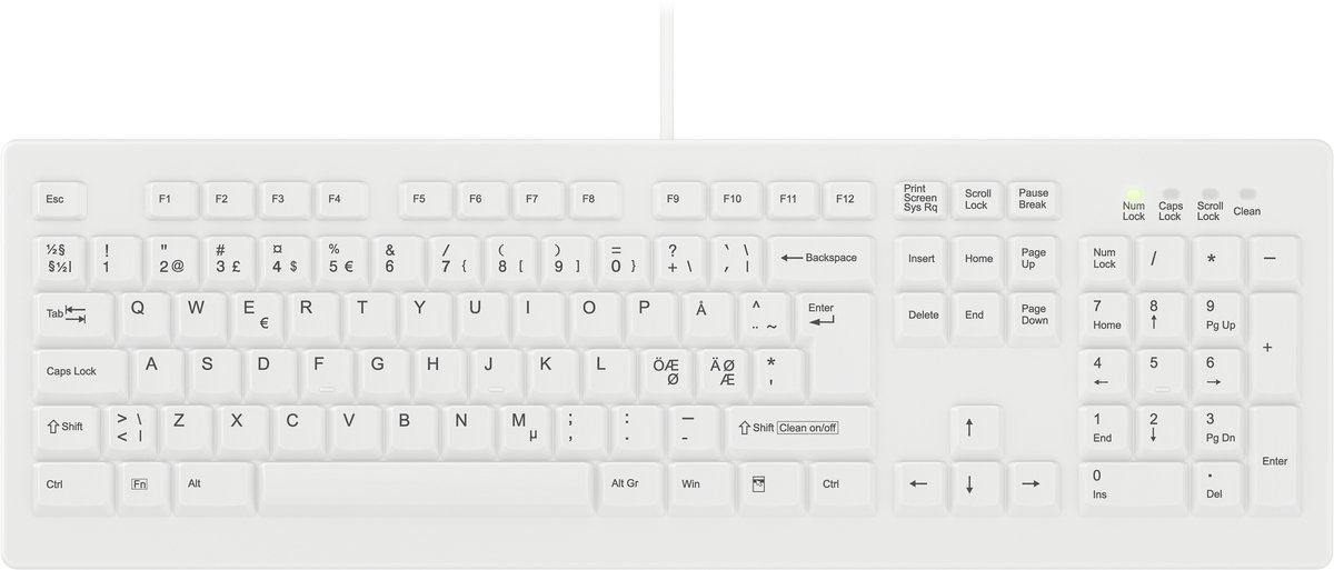 Cherry MedicalKey - Tangentbord - Nordisk - Vit