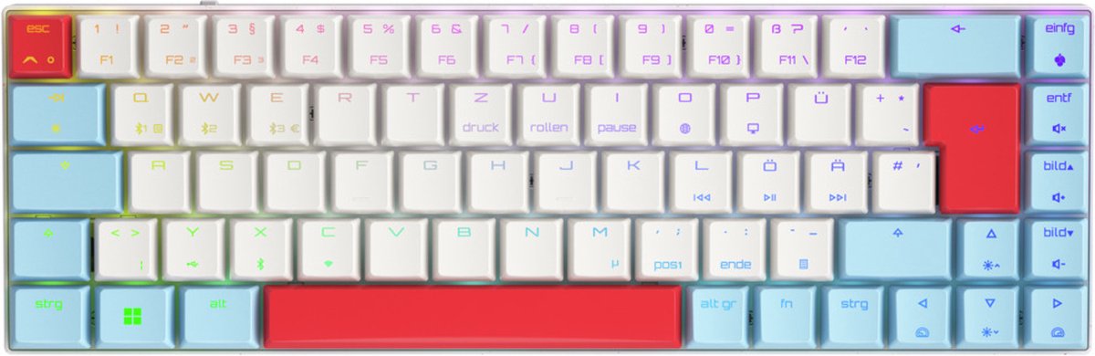 Cherry MX MX-LP 2.1 - Gaming Tastatur - Tysk - Hvid