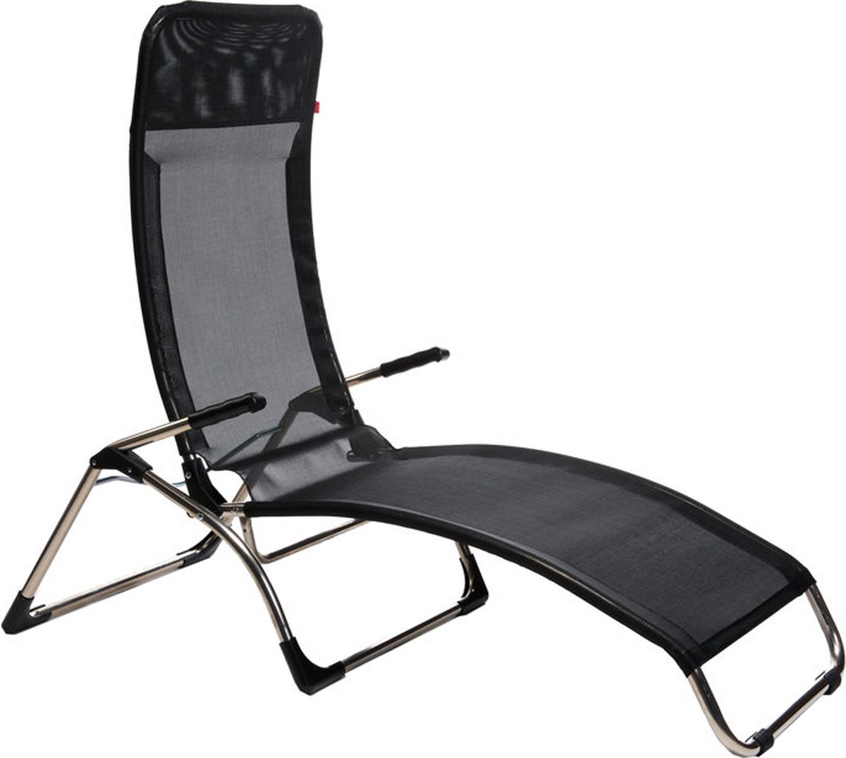 Fiam Silla para tomar el sol Samba Textaline black, estructura de aluminio