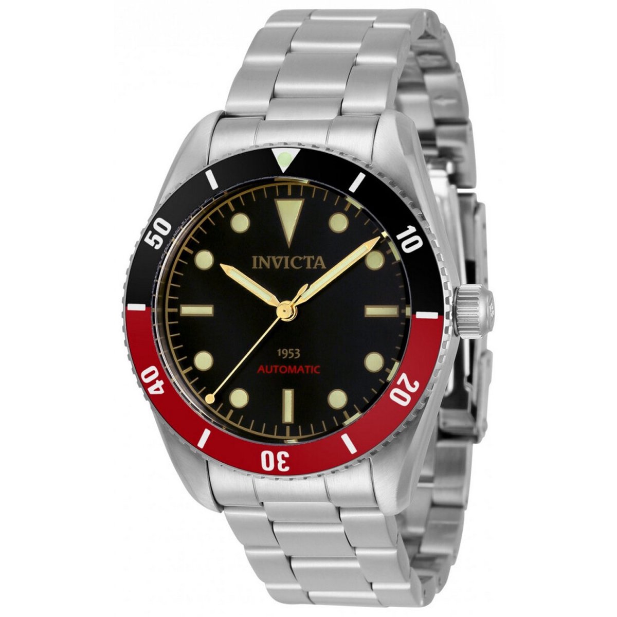 Invicta Vintage Pro Diver Edelstahl Schwarzes Zifferblatt Automatik 34334 200M Herrenuhr