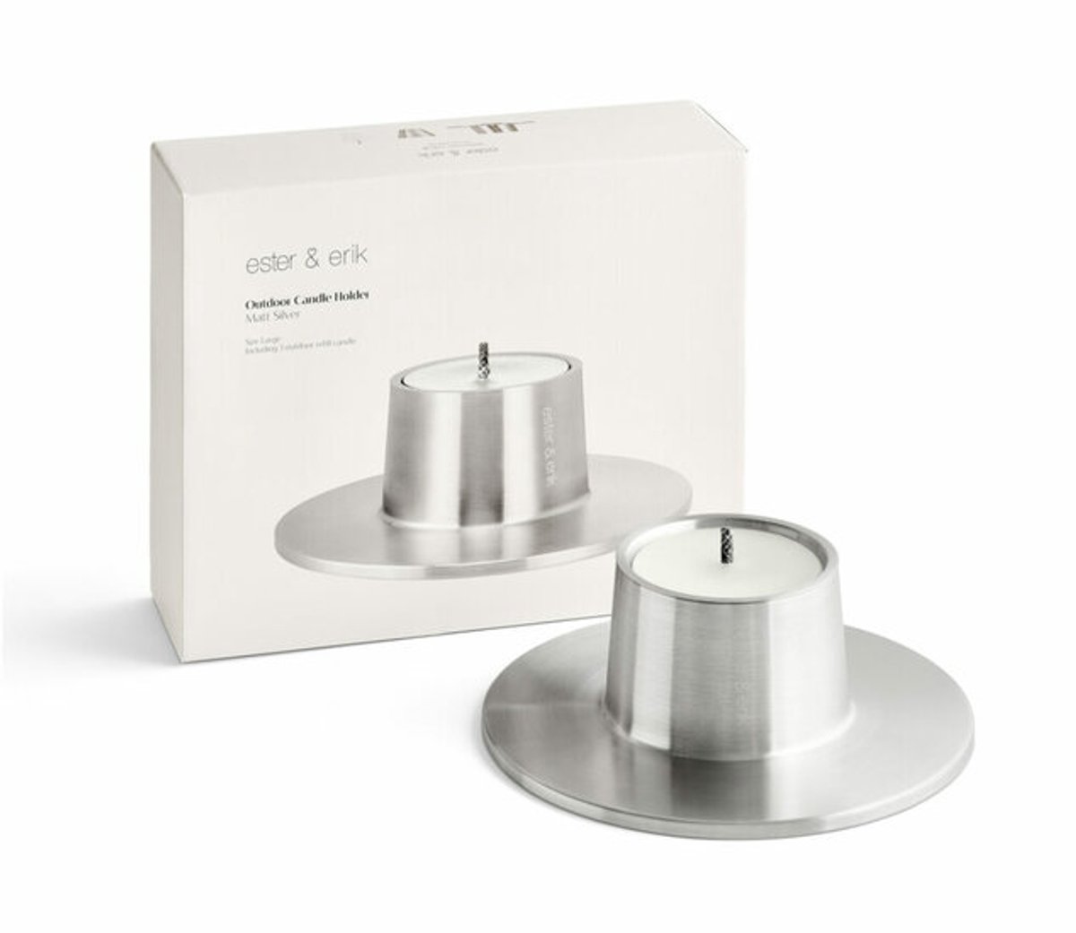ester & erik ester & erik candelabro de exterior grande 32,3 cm Plata