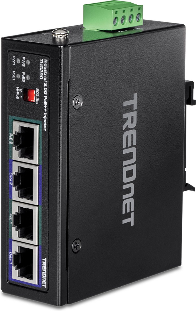 TRENDnet TI-IG290 - PoE injector - 2.5G industrial - 95 Watt - TAA Compliant