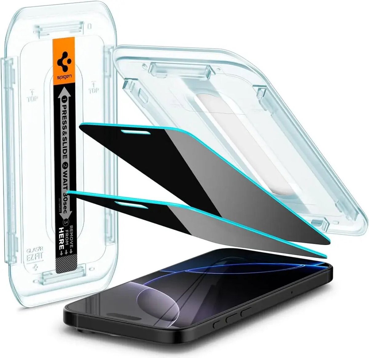 Spigen Glass tR EZ Fit (Privacy) 2 Pack - transparency - iPhone 17/16 Pro Max