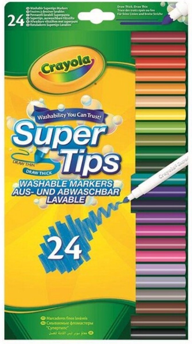 Crayola Supertips vaskbare tuscher 24 stk.