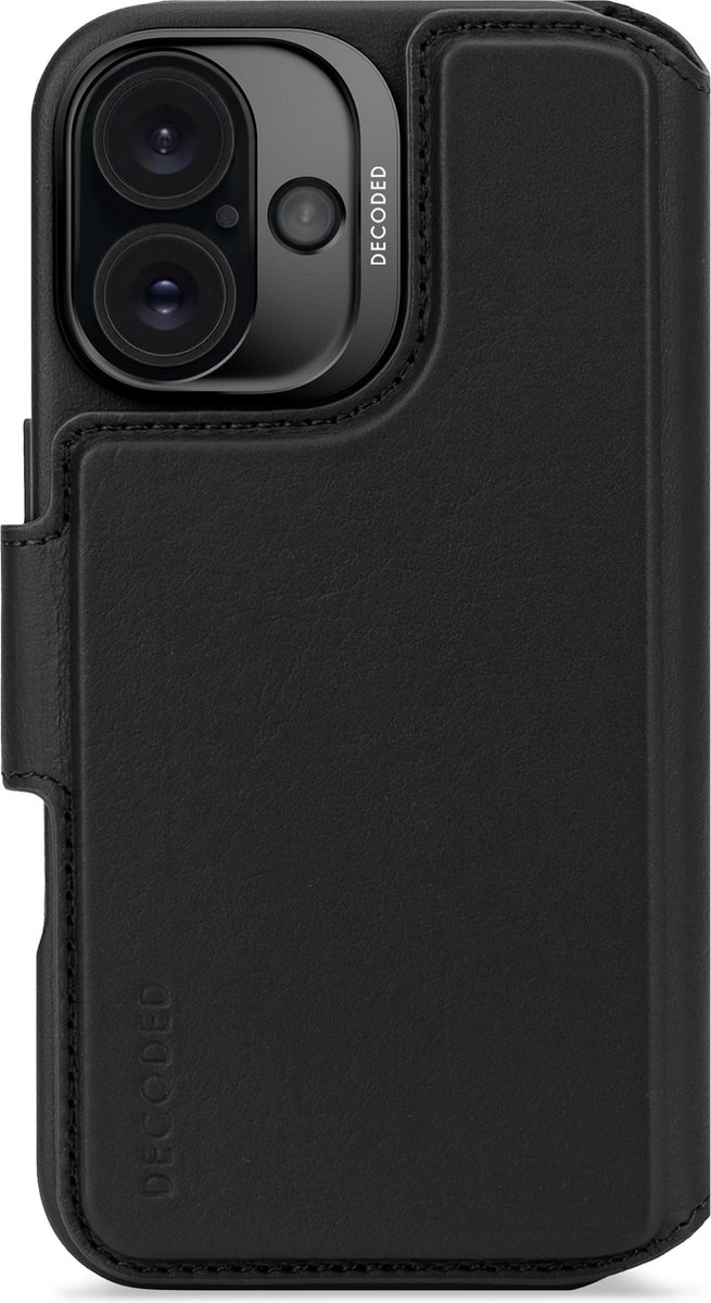 Decoded Leather Detachable Wallet for iPhone 16 Black