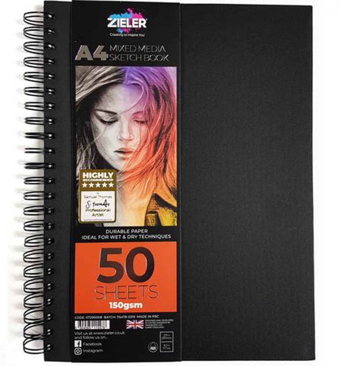 Zieler Skitsebog HardcoverSPIRAL A4 150g
