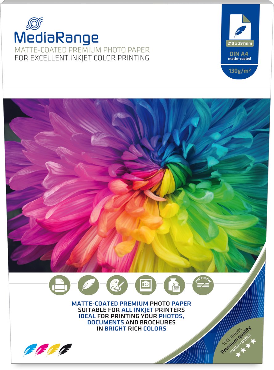 MediaRange Inkjet Paper Matt A4 130g 100x