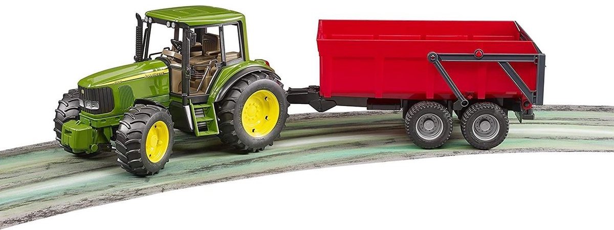 Bruder John Deere 6920 tractor with tipping trailer toy
