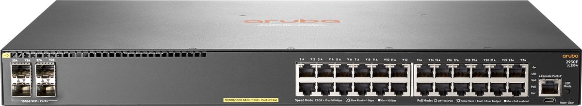 Hewlett Packard Enterprise JL255A Aruba 2930F 24G PoE+ 4SFP+ Switch