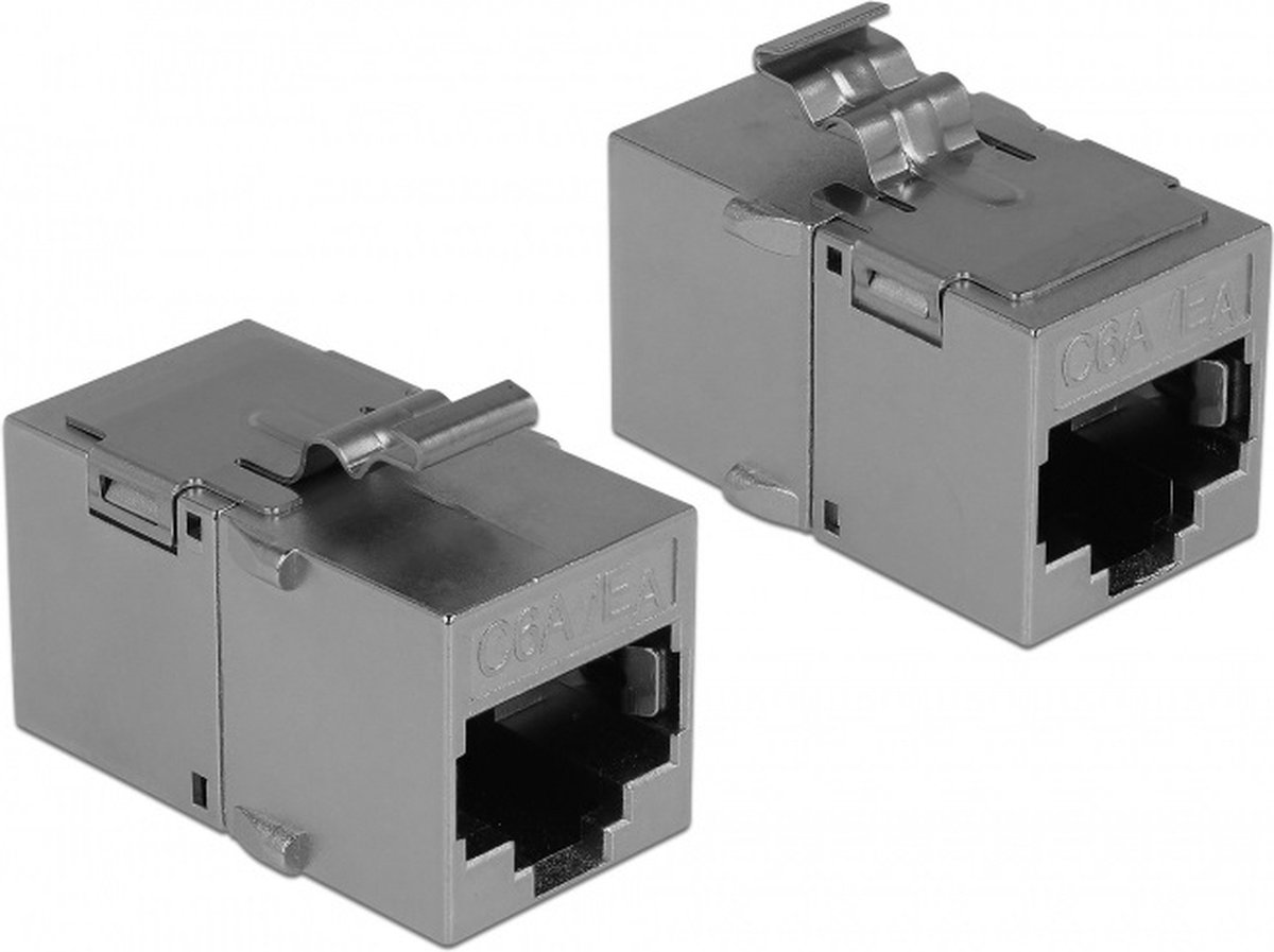 DeLOCK Keystone Module RJ45 jack > RJ45 jack Cat.6A Metal