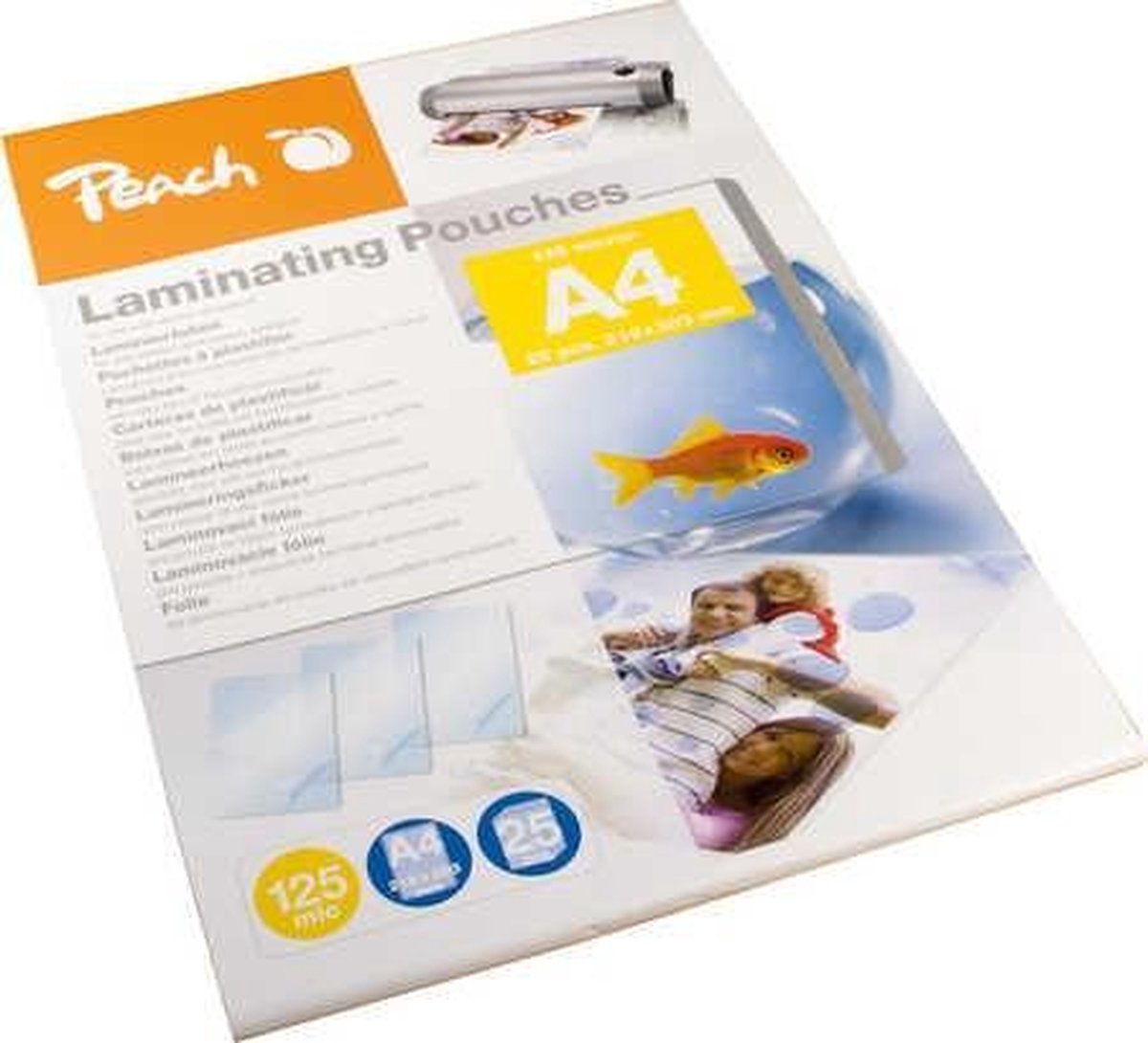 Peach - 25-pack - glossy laminating pouches