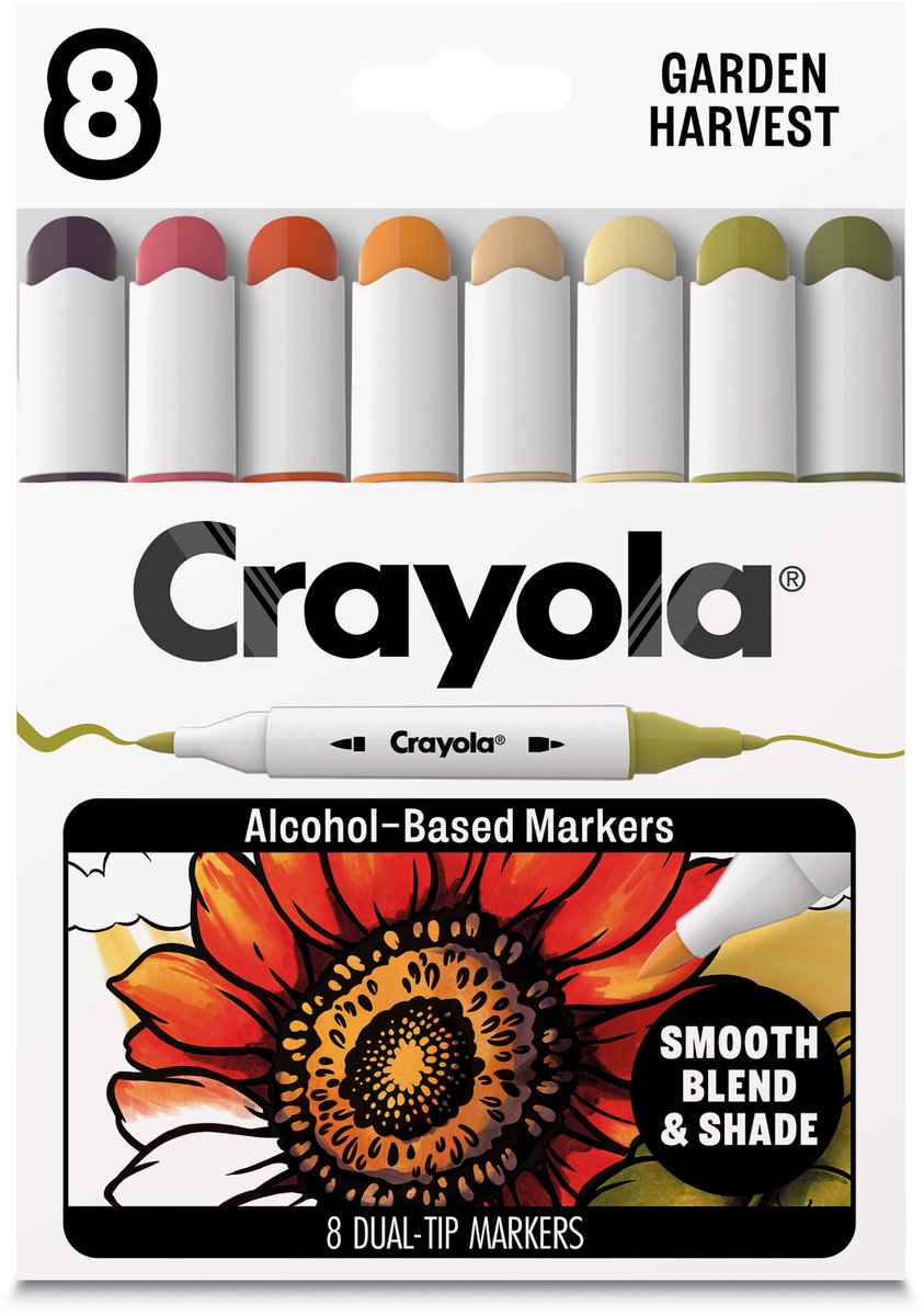 Crayola Art Markers 8 Pcs Garden Harvest