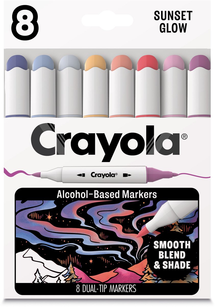Crayola Art Markers 8 Pcs Color Sunset Glow