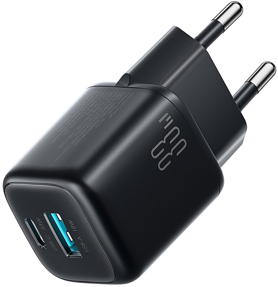 Joyroom JR-TG7 33W USB-A + USB-C Wall Charger - Black