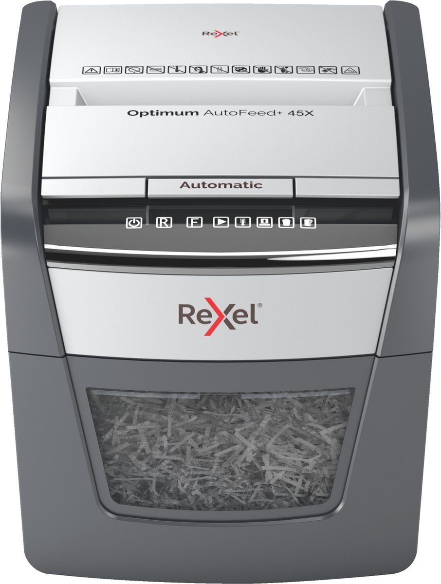 Rexel Makulator Optimum AutoFeed+ 45X krydsmakulering 4x28mm P4, 45 ark