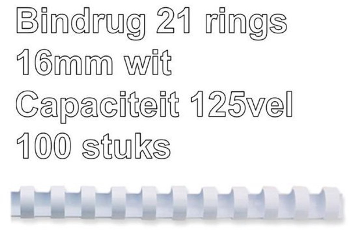 GBC CombBind indbindingsryg Combs 16mm A4 21R sort Hvid