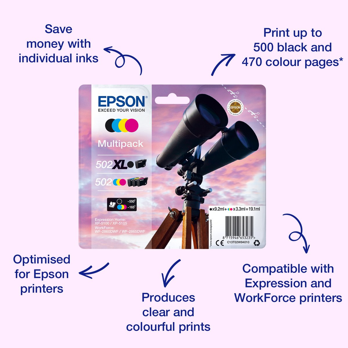 Epson 502 - magenta - original - blækpatron